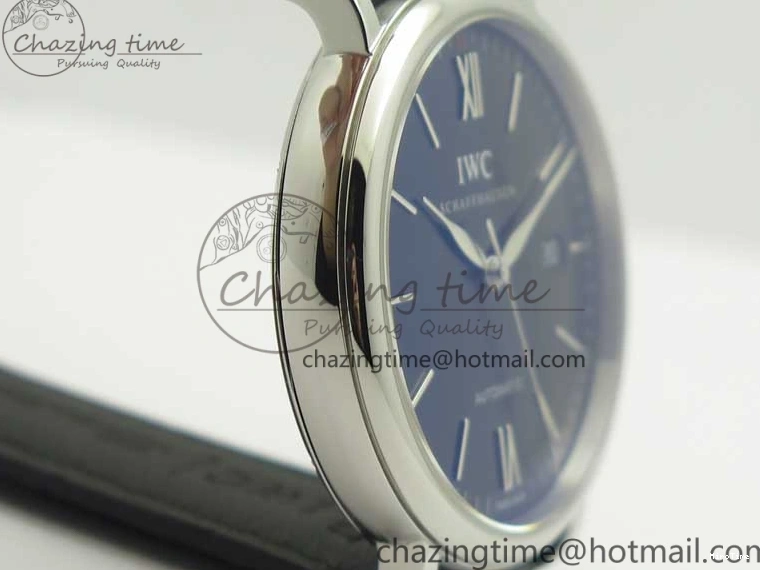 MIROTIME 0210 Durable Portofino Automatic SS MKF 1:1 Best Edition Black Dial On Black Leather Strap MIYOTA 9015 V 7202